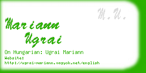 mariann ugrai business card